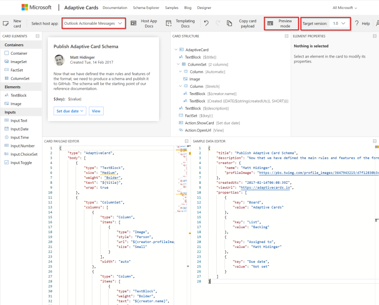 Creating an Adaptive Card Template – Nasstar Software Documentation